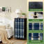 Commode 4 tiroirs pour chambre à coucher à carreaux bleu blanc rustique patiné et grande commode pour vêtements avec commode
