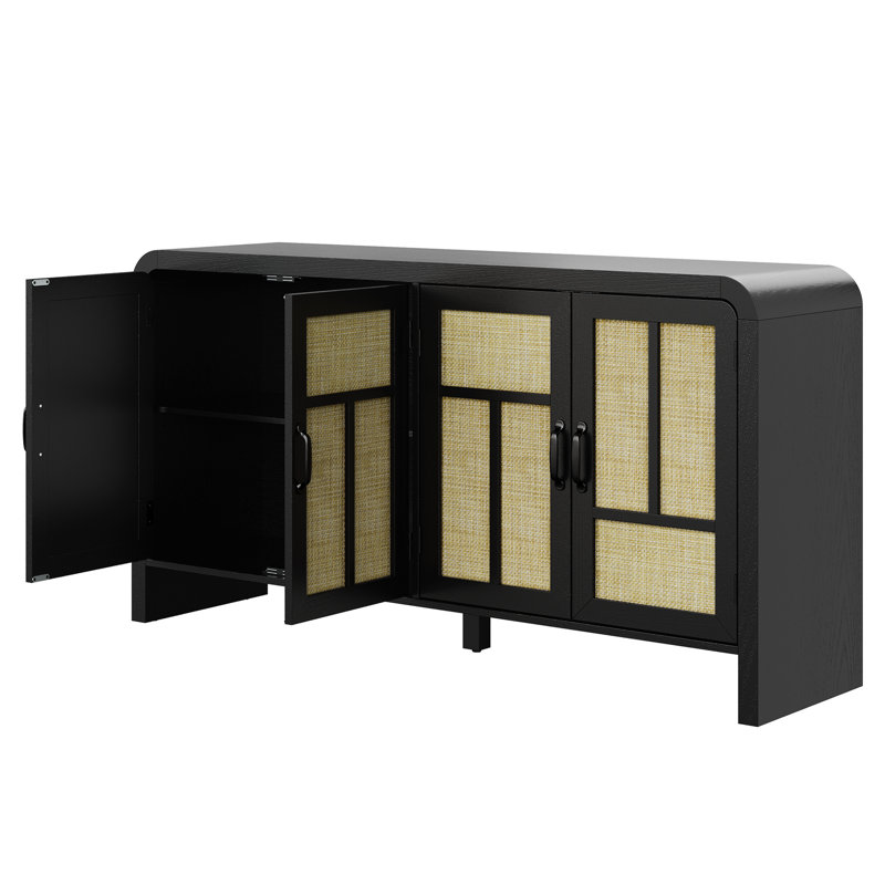 Buffet en rotin avec 4 portes