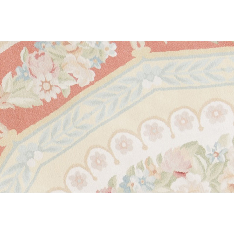 Hand-Knotted High-Quality Yellow and Rose Area Rug