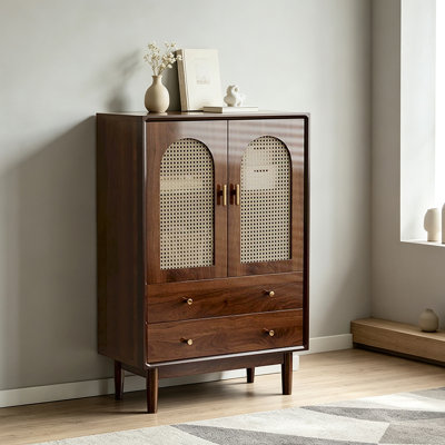Retro Nut-brown Solid Wood Sideboard