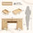 Boho Natural Rattan 58" Modern Executive Desk-693069136