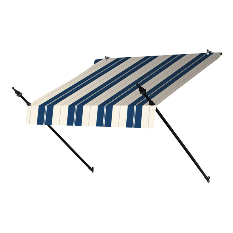 IDM Worldwide 50.5'' W x 21'' D Fabric Cover Retractable Door / Window Awning, Ebony, 21" H x 50.5" W x 36.5" D