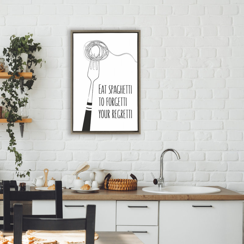 Drôle de cadre flottant Spaghetti Sass, design par Martina Pavlova, Cadre flottant orme Montalcino, H 25 po x l 17 po