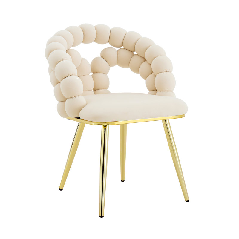 Chaise moderne en velours avec dossier à bulles