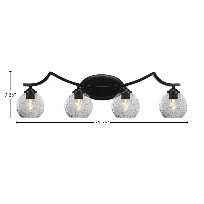Zilo 4 Light Bath Bar, Gray, Matte Black