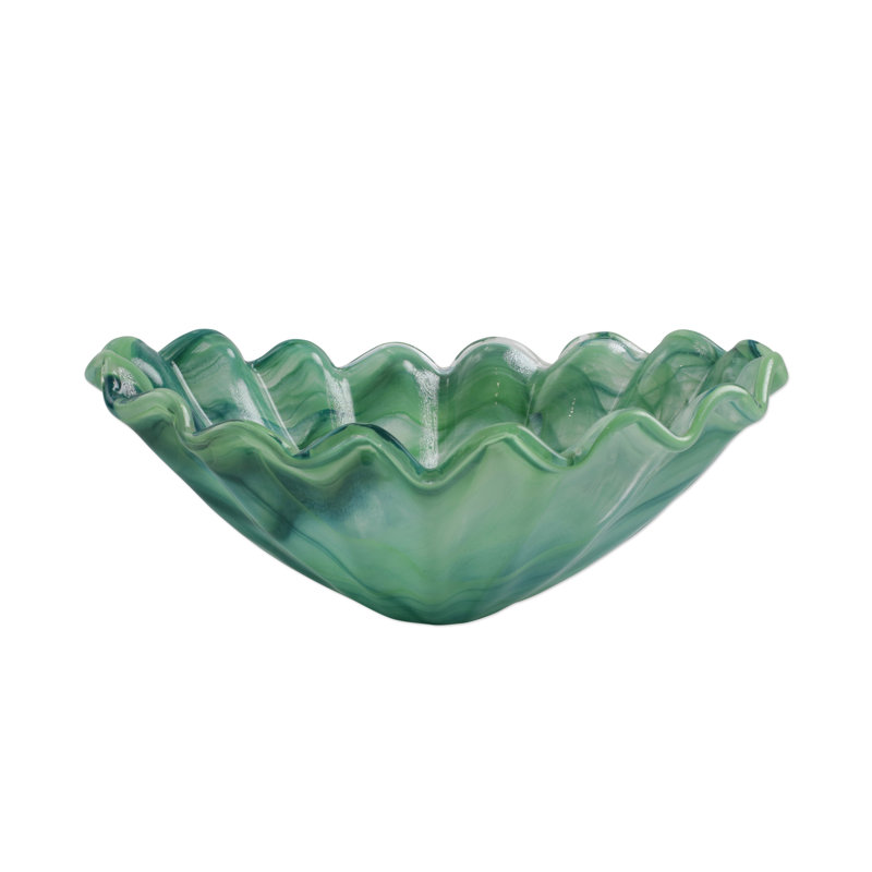 VIETRI Onda Glass Serving Bowl, Green