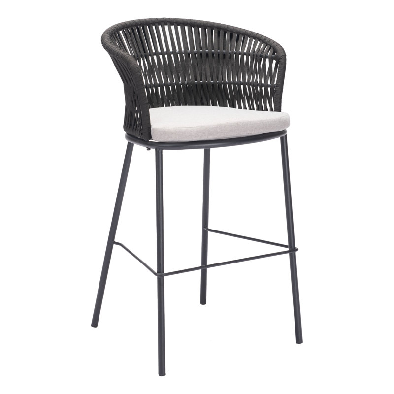 Tabouret de bar Clarese (ensemble de 2), Noir, noir, noir, noir