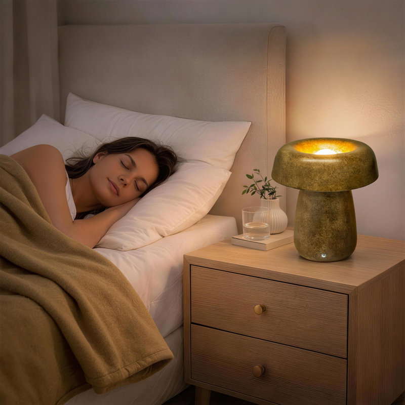 Lampe de table à DEL rechargeable en céramique 10 po H, Light brown