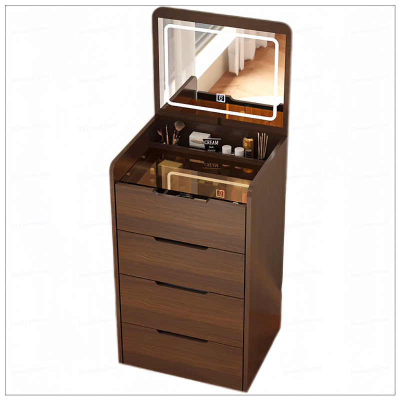 Meuble-lavabo 3 en 1 avec miroir Plip, Noyer