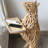 Creative Solid Wood Bear With Tray Decorative Piece