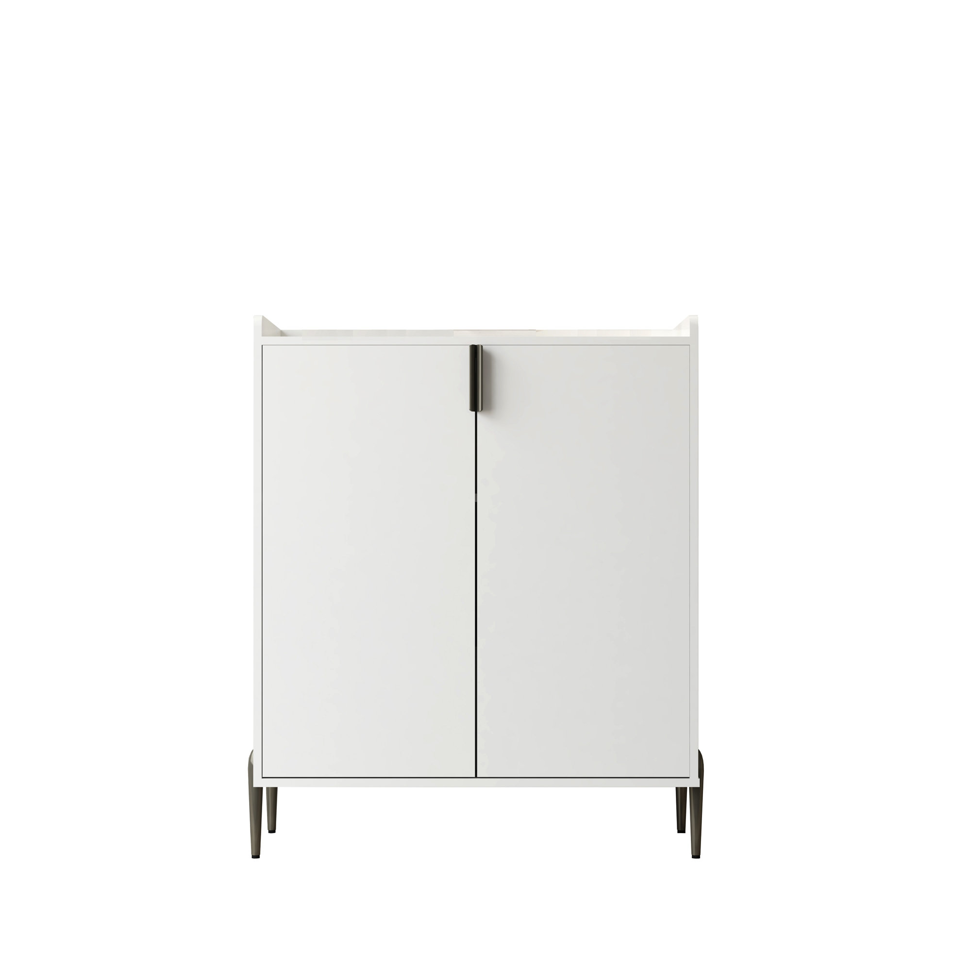 2-Doors Bar Cabinet Wine Storage Cabinet - White