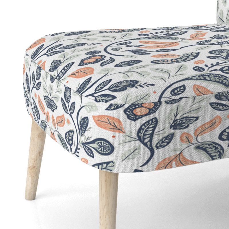 Chaise d'appoint rembourrée Boho, Chaise d'appoint sans accoudoirs