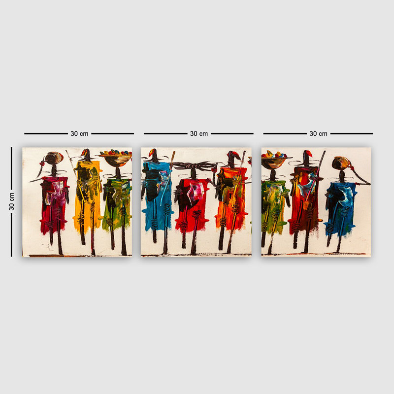 3 Piece Wrapped Canvas Panoramic Painting Set