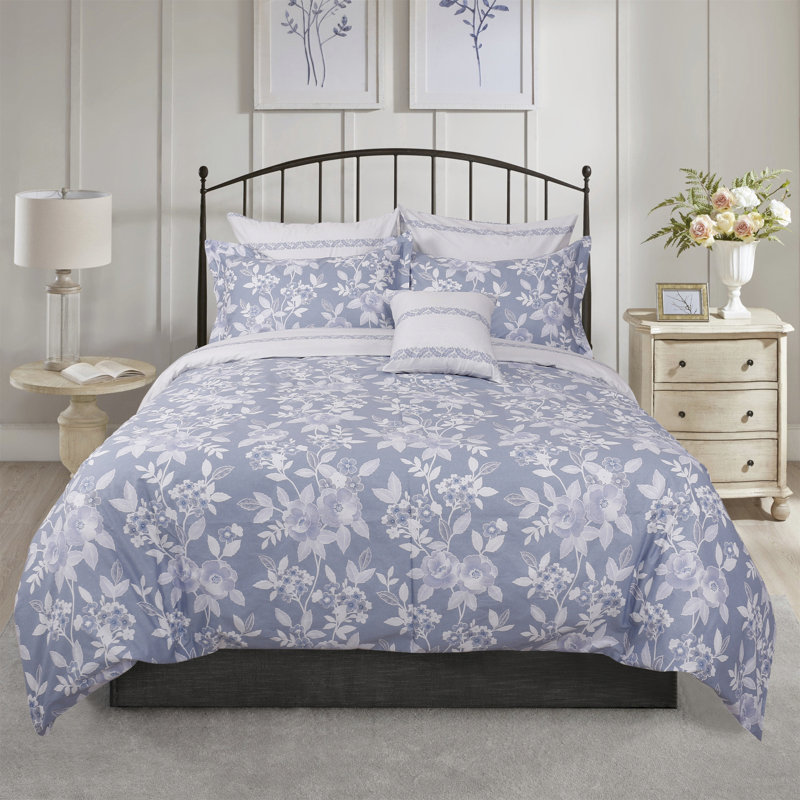 Ensemble de housse de couette réversible 100% coton Delancy, Housse de couette grand + 3 pièces supplémentair