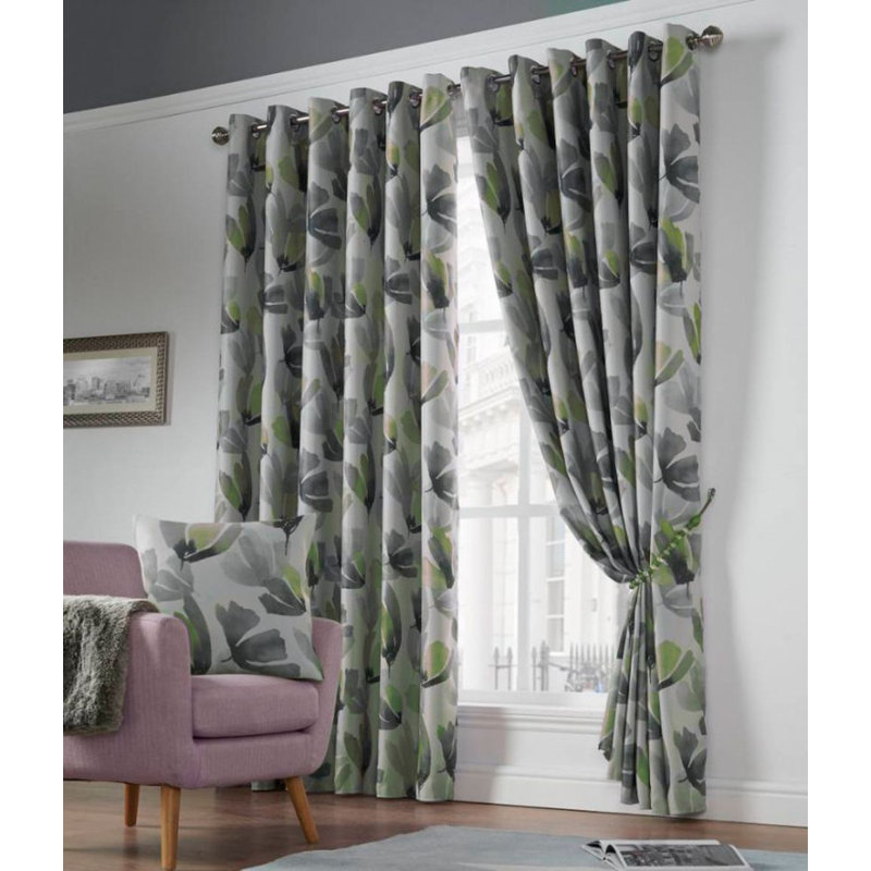 Ontario Amsterdam Eyelet Curtains, Ochre, 168cm Width x 137cm Drop
