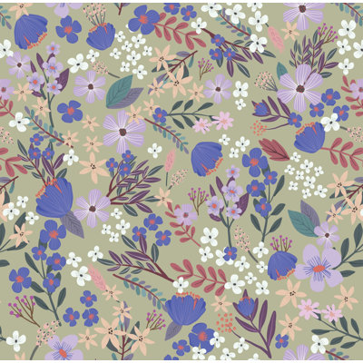 Papier peint floral Margarida Sage Boswell