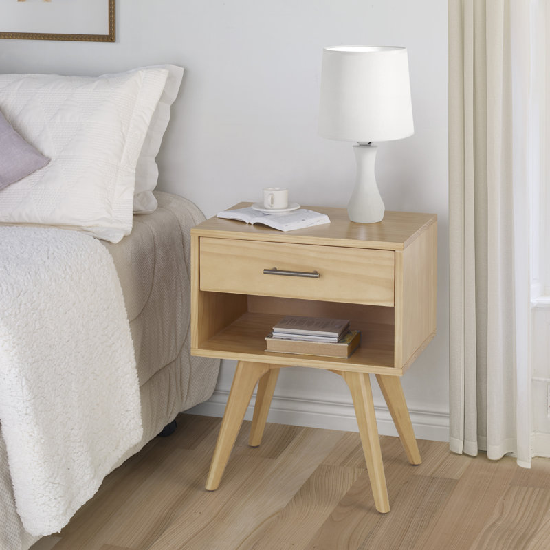Chandrima 19.62'' W Nightstand, Honey Oak