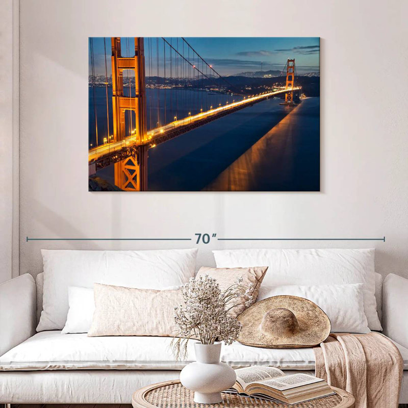 Lilie Golden Gate Bridge, San Francisco, après la tombée de la nuit, H 30 po x l 45 po