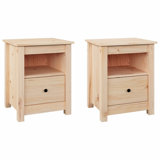 vidaXL Bedside Cabinet Solid Pine Wood Compact