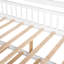 Lit double blanc en bois pour enfants avec lit gigogne et tablette-1526401843