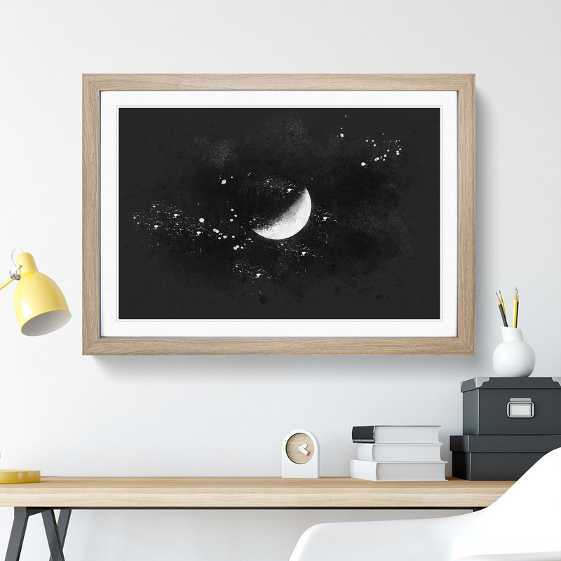 A Half Moon - Picture Frame Graphic Art Print, Oak Framed, 62cm H x 87cm W x 2cm D