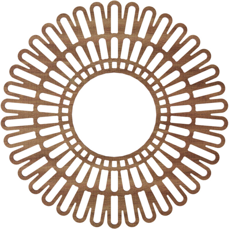 Médaillon de plafond en bois ajouré 32 po x P 7 po x P 8 po x 4 po, Noyer, H 20 po x l 20 po x P 0,38 po