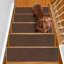 Paquet de 15 tapis d'escalier extra larges 9 x 36 pouces, tapis d'escalier antidérapants pour marches en bois, marchepieds adhésifs réutilisables pour chiens et enfants, lavable à la machine