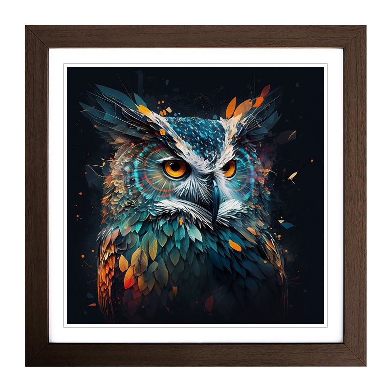 Owl - Framed Print, Walnut