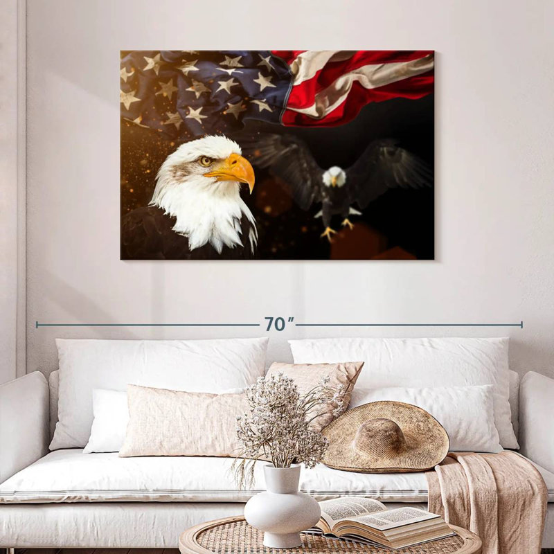 Brampt Fierce Eagle American Flag, 30'' H x 45'' W