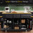 Black Kitchen Island With Drop Leaf And Shelves, 53Inch Countertop, 3 Ac Outlets, For Home Rolling Door Storage, Height-Adjustable Dormitory Use-1849243287
