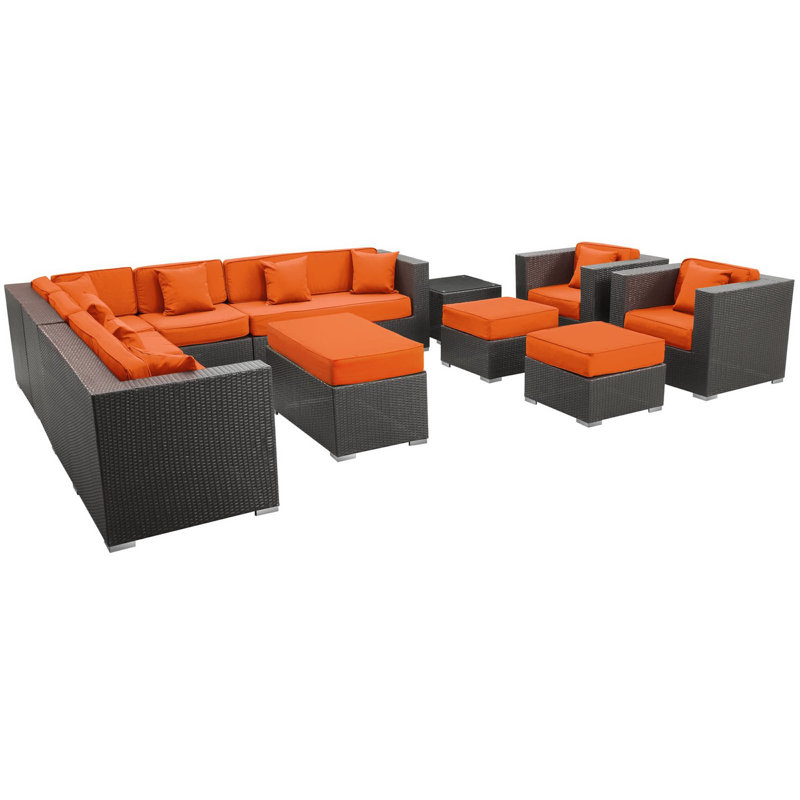Ensemble modulaire d'extérieur 11 pièces Alleyne, Orange