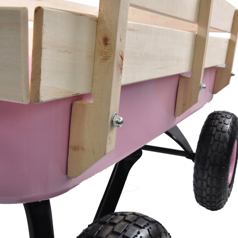 Chariot de jardin pour l'extérieur avec chariot pneumatique, Beige / Rose