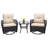 3 Pieces Conversation Set, Outdoor Wicker Rocker Swivel  Patio Bistro Set