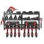 Support mural pour outils électriques, support de rangement à 4 couches avec 8 supports de perceuse, support d'outils et support de rangement avec tournevis, organisateur pour outils de garage, établi et atelier