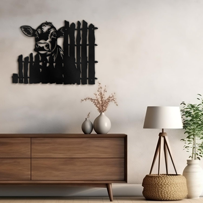 Wall Decor Metal, 16" H x 24" W x 0.05" D, Black