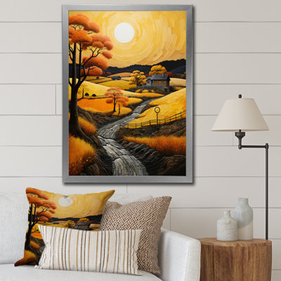 «Gopsbirth Orange Farm Autumn Landscape II», reproduction d'art sur toile