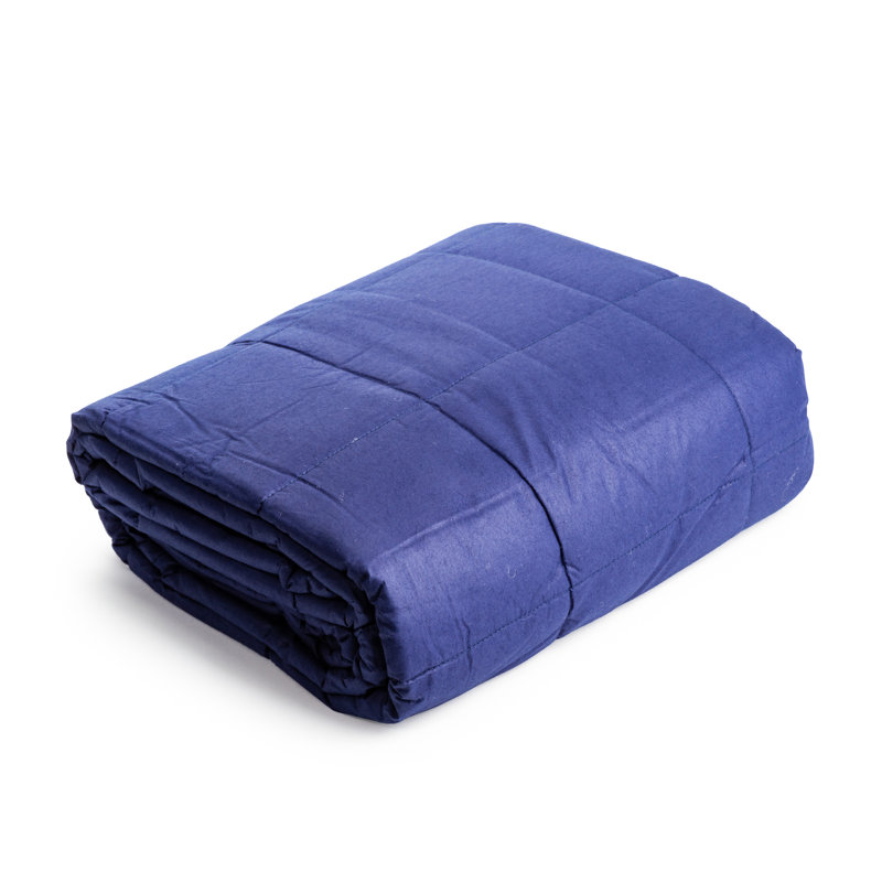 Jeté 100% coton , L 60 po x L 80 po, 15 lb, Bleu