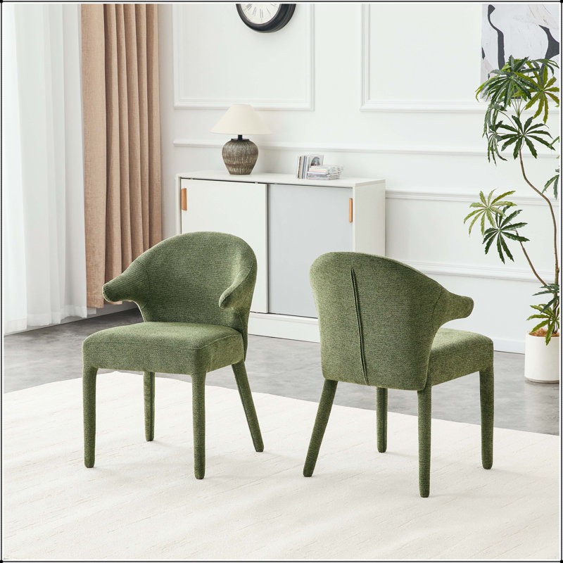 Ensemble de 2 chaises en tissu Boucle, Green, Green, Green