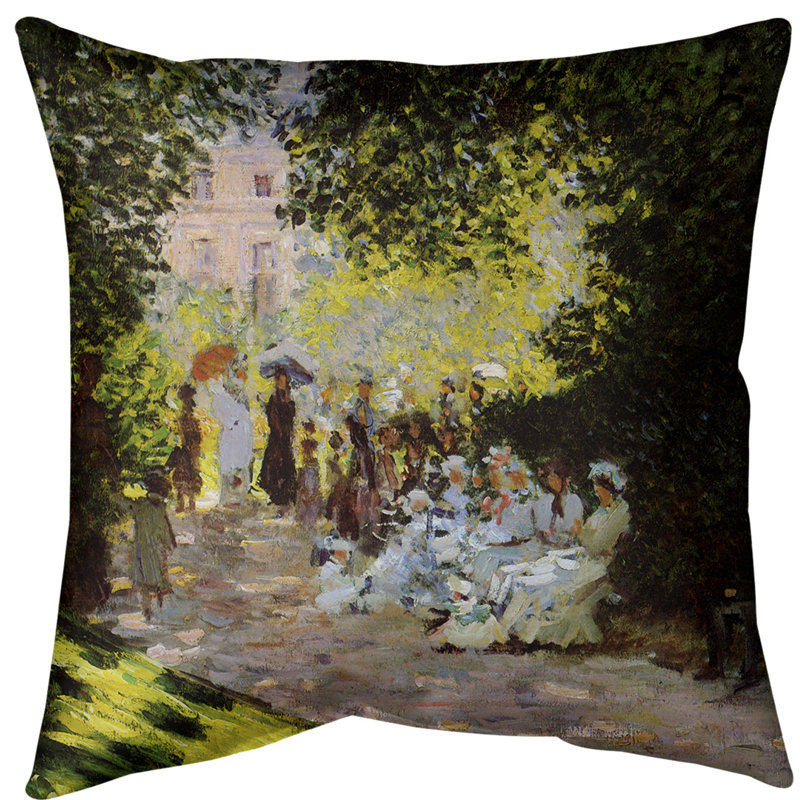 Coussin décoratif claude monet monceau park, 14 po x 14 po, Duvet synthétique