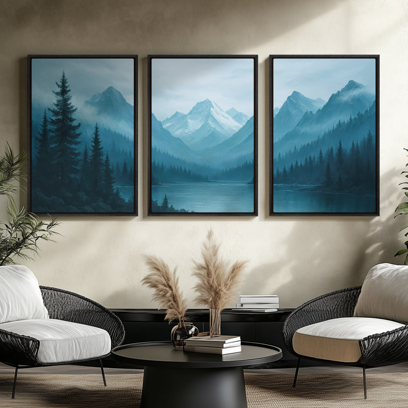Framed Canvas Wall Art - Vintage Abstract Wall Prints for Bedroom, 36" H x 24" W, Black