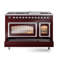 ILVE UN48FNMPEGG Nostalgie II Noblesse 48 inch Dual Fuel Range (8 Sealed Burners + Griddle, Triple Glass Door)-264993625-264993572-264993575