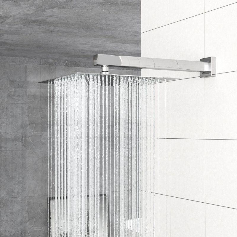Système de douche carré avec double tête de 10 pouces - Kit de fixation murale