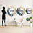 Rital Beige And Blue Minimalism Leaves Collage - Leaves Mirror, Traditional Round Unique Wall Mirror, Printed Metal Art-2094566357