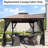 10x10 Ft Patio Double Roof Gazebo Replacement Cover Canopy, Brown - With Guarded, Water-, Simple And Effortless Assemble Procedure Steps Canopy Protected , , Quick Assembly-476169901