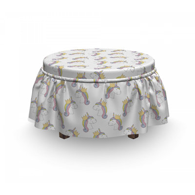 Licorne en licorne avec une housse pour repose-pieds couronne