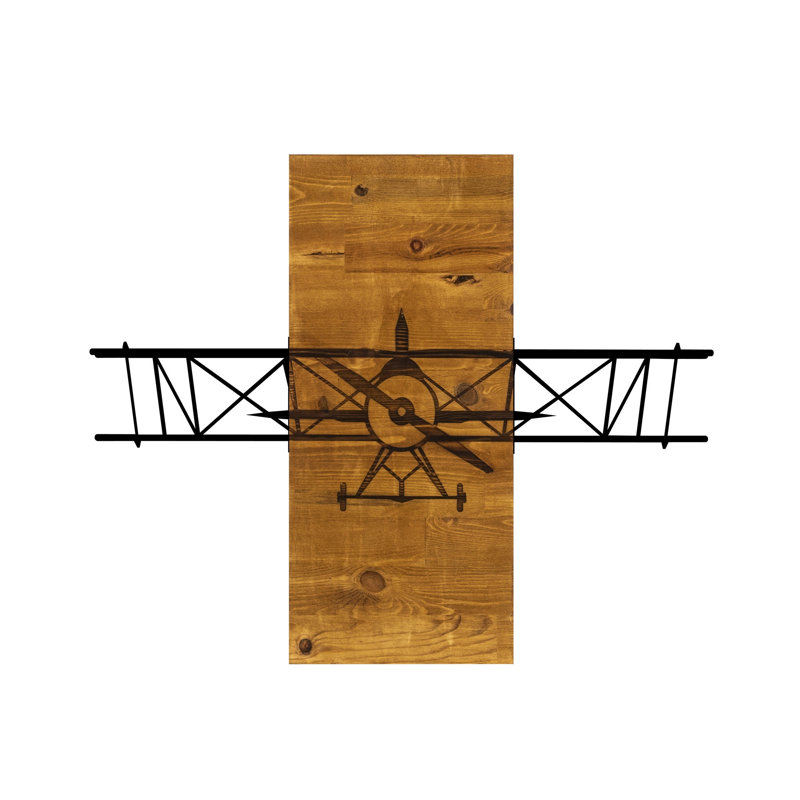 Élégant accessoire mural décoratif en bois, noyer et noir, 22,8 po x 27,6 po | 50% bois véritable (épaisseur: 1,2 po) et 50% métal, variations de couleurs uniques | Conception murale facile, parfaite pour la décoration intérieure