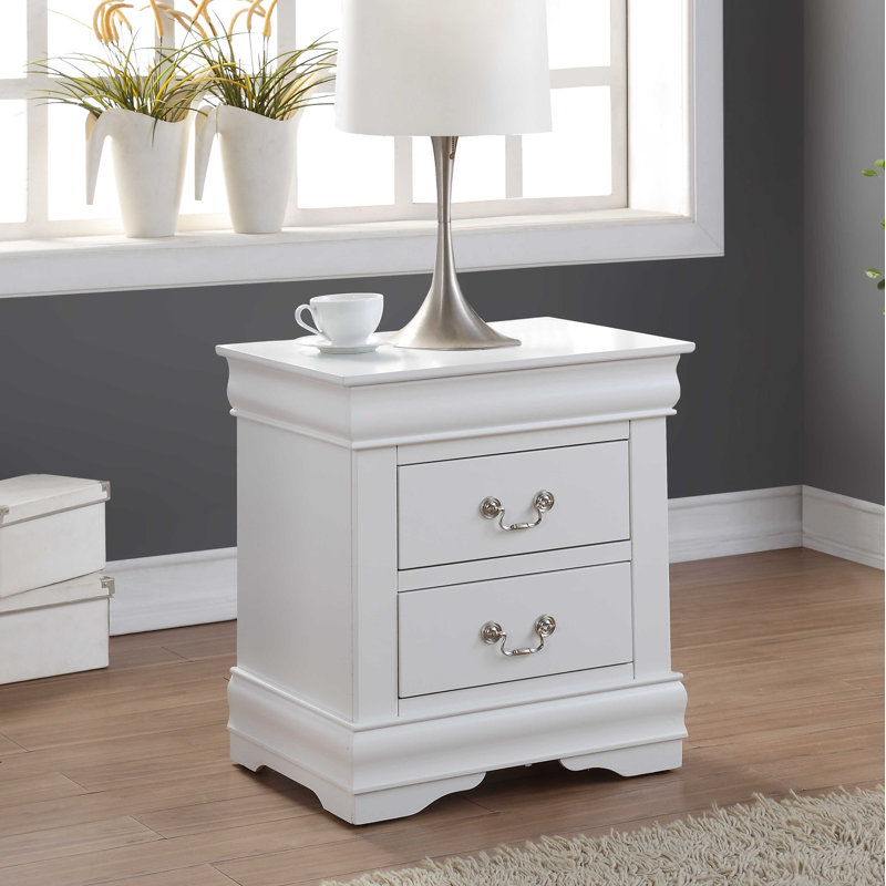 Table de chevet 2 tiroirs Engstrom, Blanc