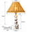 18.9" Marble Base Table Lamp with Woven Rattan Shade