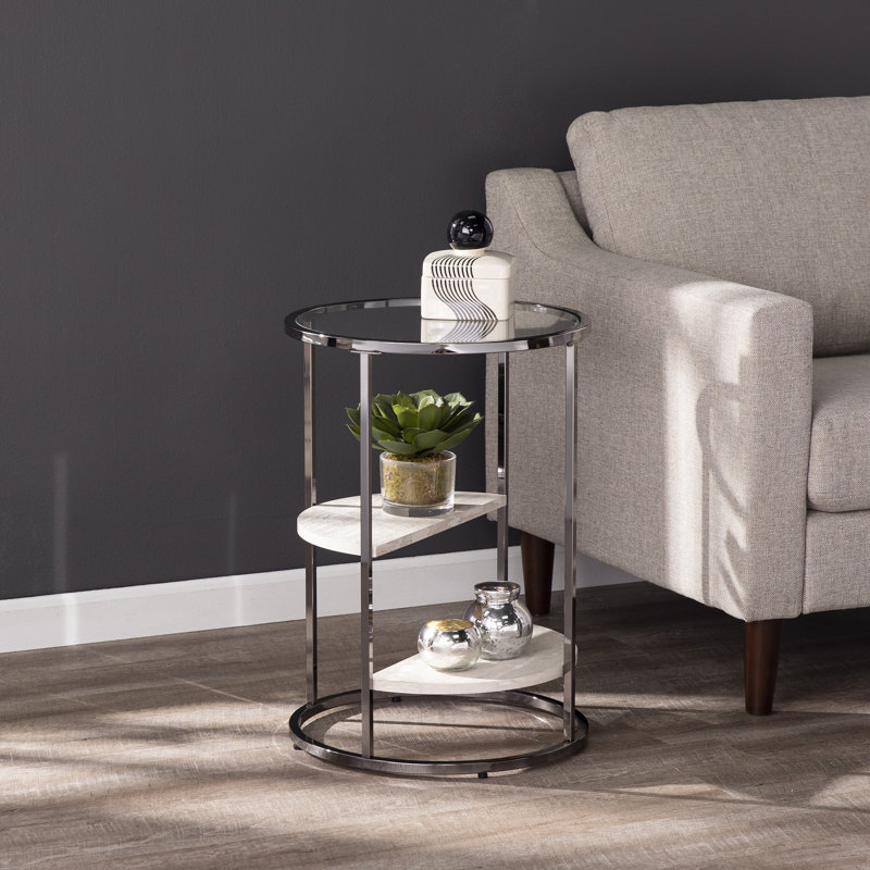 Ledermore Glass Top End Table