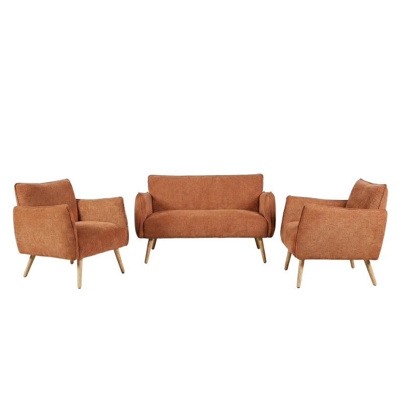 3 Piece Sofa Set, Rust